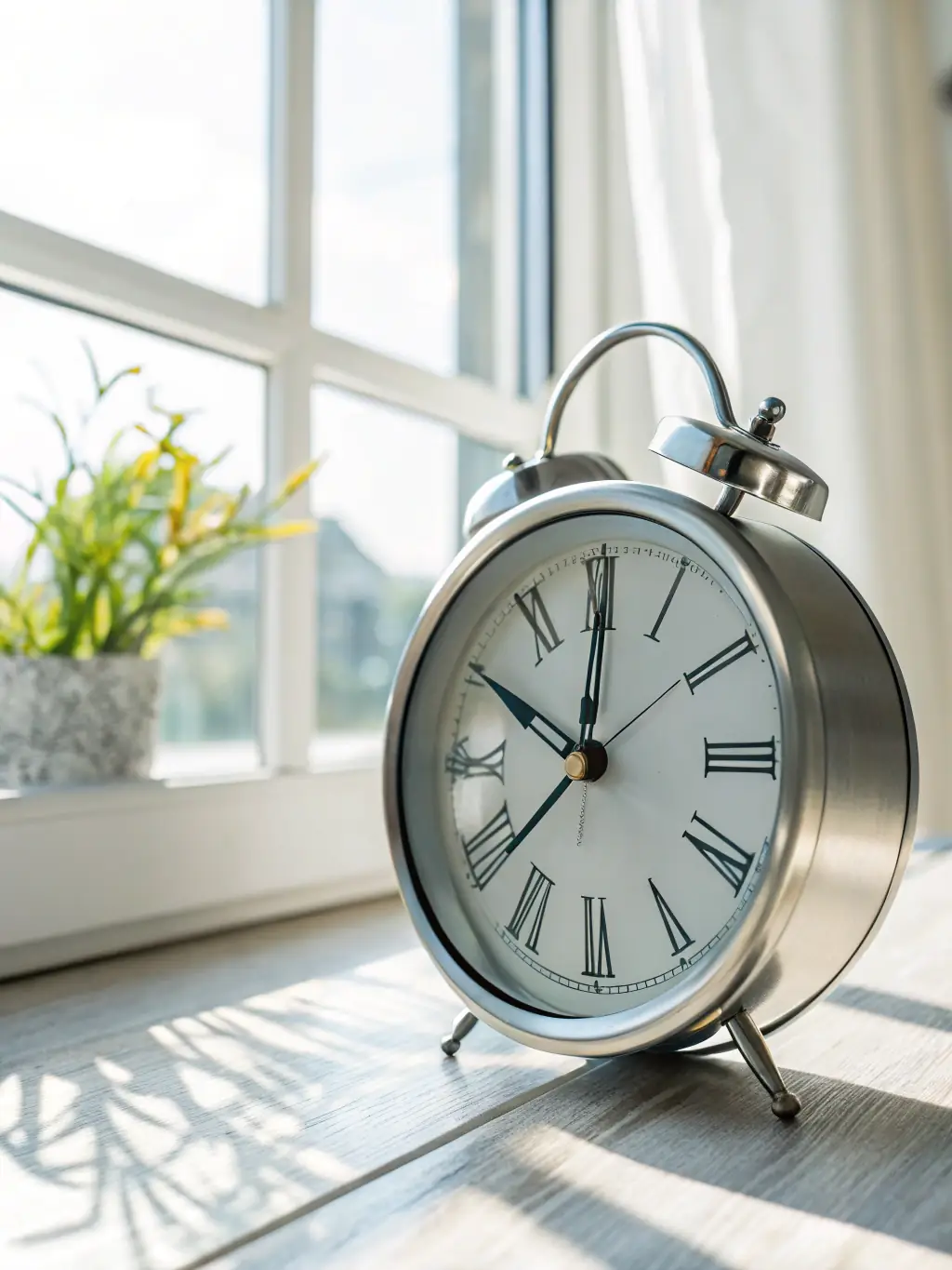 A close-up shot of a clock with its hands moving quickly, symbolizing time-saving, with a subtle overlay of the Visa Top Assist logo.