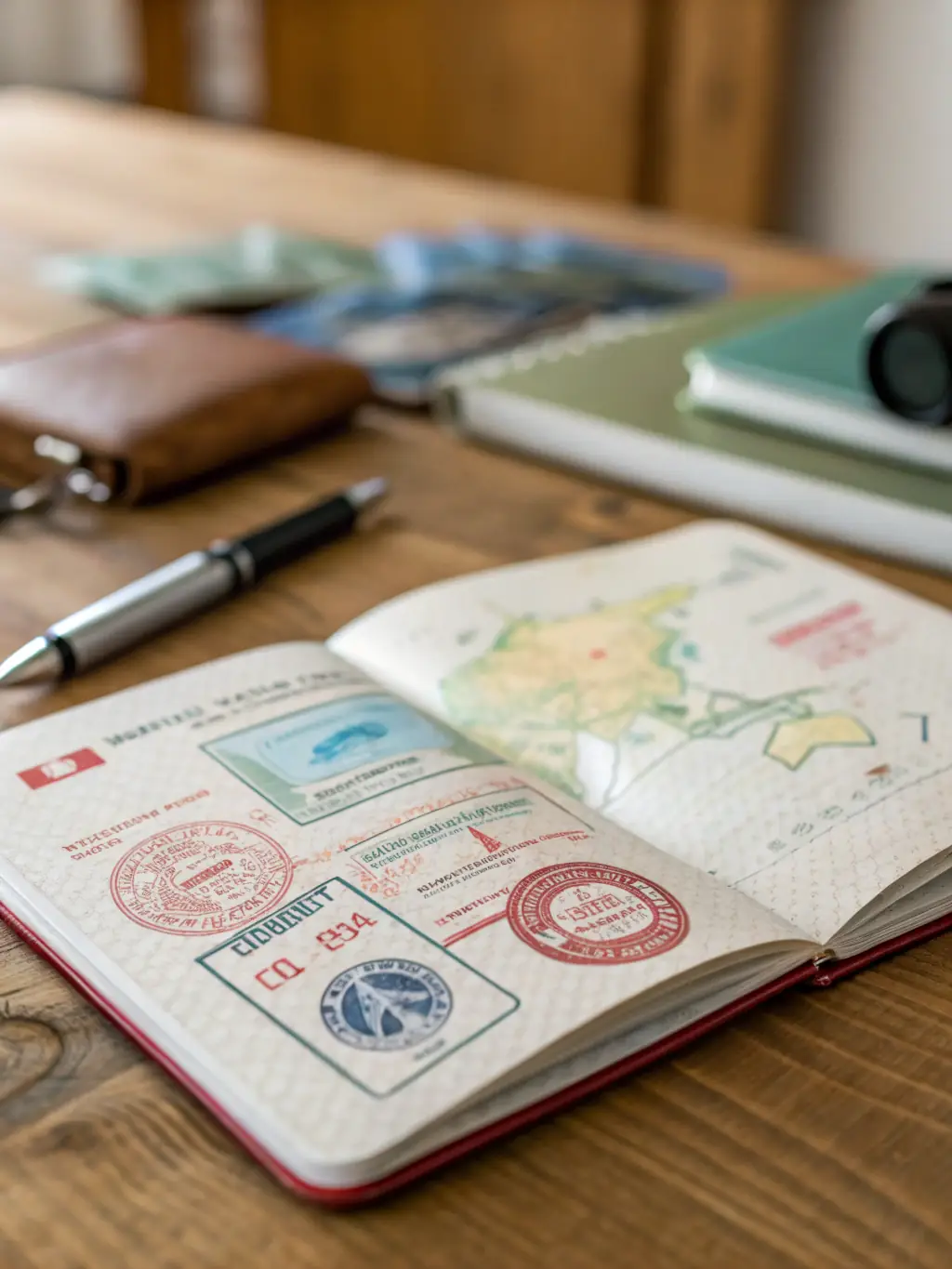 An image of a Nigerian passport with a visa stamp, symbolizing successful visa approval, with the Visa Top Assist logo subtly incorporated.